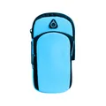 Wasserdichte himmelblaue Sport-Laufarmbinde-Hülle für Smartphones beim Training im Freien - 6,7 Zoll / Blau