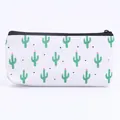 Creative canvas pencil bag with cute cactus print and black zipper for students - Multiple Cacti