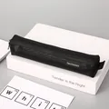 Minimalistische zwarte mesh etui met vierkante vorm en ritssluiting - Zwart-MINI Stijl