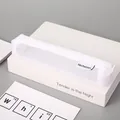 Minimalistische witte mesh pennenzak met ritssluiting voor school en kantoorgebruik - Wit - Mini Stijl