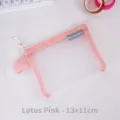 Rosa Netztasche mit Reißverschluss für Make-up und Münzen, 13x11cm tragbare Tasche. - Kleiner Horizontaler Stil (D060) / 13x11cm / Lotusrosa