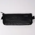 Minimalistisches schwarzes Mesh-Mäppchen mit Reißverschluss und Tragegriff für Schüler - 20.5×7×3cm / Schwarz-Trapez