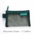 Retro Netztasche aus Nylon in Fernberggrün mit Reißverschluss für Kleingeld 11,5x8cm - 11.5x8cm / Dunkelgrün
