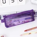 Μωβ διχτυωτή κασετίνα μεγάλης χωρητικότητας για σχολικά είδη και γραφική ύλη. - Ανεστραμμένο Τραπέζιο / 20.5×7×3cm / Μοβ Καμπάνα