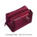 Miniature cinnabar red rectangular mesh storage bag for coins and earphones 8.5x5.5cm - 8.5x5.5x5.5cm / Cinnabar Red