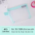 Lake blue semi-transparent nylon mesh storage pouch for cables and coins, size 150x110mm - A7 / Lake Blue