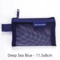 Vintage tiefseeblaue Nylon-Netz-Quadrat-Aufbewahrungstasche Mini-Münztasche 11.5x8cm - 11.5x8cm / Tiefseeblau