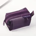 Compact purple square mesh coin purse and mini earphone storage pouch with zipper - Mesh Square-Bellflower Purple