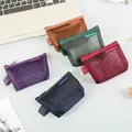 Five colors of portable nylon mesh triangle coin pouches for cards and keys storage - Random Color (HR-556 Triangle)