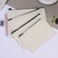 Set of 4 plain canvas zipper pouches for DIY painting and stationery storage - Black