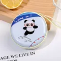 Kleiner runder Blech-Münzbeutel mit Panda-Motiv für Kopfhörer und Münzen - Weißer Bär (Rund)