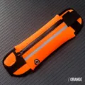 Auffallende orangefarbene Sport-Armtasche mit Reißverschluss und Reflektorstreifen - Sport-Gürteltasche / Orange