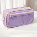 Große Kapazität 9-lagiges transparentes Federmäppchen mit Reißverschluss in elegantem Lila. - Neunschichtiges Federmäppchen-Stil / Lila