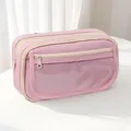 Große rosa mehrschichtige Federtasche mit Klarsichtfenster und stabilen Reißverschlüssen - Neunschichtiges Federmäppchen-Stil / Rosa