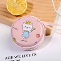 Süße rosa runde Blech-Geldbörse mit Cartoon-Katze, Magic Princess Motiv und Reißverschluss - Kronenkatze (Rund)