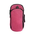 Pink mesh sports phone armband for running and fitness with adjustable strap - Rose Red