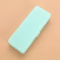 Astuccio portapenne minimalista in plastica satinata verde menta con chiusura a scatto - Doppio strato / Verde