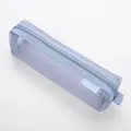 Large capacity blue transparent mesh pencil case with zipper for student stationery - Medium Square / Dusty Blue
