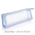 Large capacity deep blue nylon mesh pencil case for students, size 22x5.5x10.5cm - Large Triangle - Navy Blue