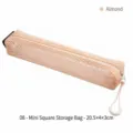 Beige mesh mini etui tas organizer 20.5x4x3cm - Stijl 08 / 20.5×4×3cm / Amandelbeige