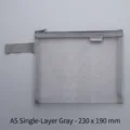 A5 minimalist grey mesh zipper file bag for document storage and stationery use - A5 Single Layer / 23×19cm / Gray