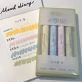 Jiwushe Mood Diary Schnelltrocknende Textmarker-Set mit Pastellfarbenmustern - 4er Set / Tagtraum Blau (7259A)