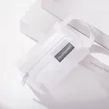 Minimalistische weiße Münztasche aus Nylon-Netzgewebe mit Reißverschluss und Griff - Kleine Quadratische Weiß