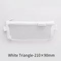 Minimalistische witte transparante mesh pennenzak voor studenten, maat 210x90 mm - Driehoek / 21x9cm / Wit