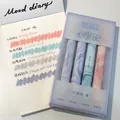 4er-Set Mood Diary schnelltrocknende Pastell-Textmarker mit elegantem Marmormuster - 4er Set / Moment der Freude (7259C)