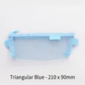 Transparante lichtblauwe mesh etui voor studenten, maat 210x90mm - Driehoek / 21x9cm / Blauw