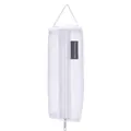 Minimalistisch wit transparant mesh etui voor briefpapier met ritssluiting en handvat - 22x7.5x6cm / Wit