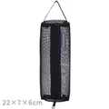 Portable black nylon mesh travel storage bag with handle, 22x7x6cm makeup pouch - Large Square (Handle Style) / Black