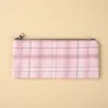 Variante a quadretti rosa dell'astuccio scolastico minimalista con cerniera superiore - A6 Rettangolare / Preoccupazioni Di Ragazza