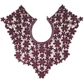 Applicazione colletto in pizzo floreale viola idrosolubile per accessori fai-da-te DIY - Rosso Porpora Profondo
