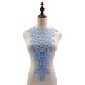Light blue water-soluble lace collar patch on dress form for DIY sewing projects - Sky Blue