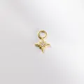 Dettaglio di un ciondolo a stella in argento sterling dorato con zirconi incastonati - Stile Stella Ottagonale (Stile C)