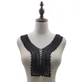 Black water-soluble milk silk embroidered lace collar accessory for DIY sewing decor - Black