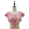 Falso colletto in pizzo rosa ricamato idrosolubile per decorazioni abbigliamento DIY - Rosa fagiolo