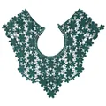 Elegante colletto in pizzo idrosolubile ricamato floreale verde scuro per abiti fai-da-te - Verde Scuro