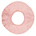 Detailed view of pink circular water-soluble lace collar with intricate hollow embroidery - Rose Pink
