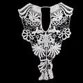 Détail de la broderie de dentelle blanche hydrosoluble pour projets de vêtements DIY - Applique Brodée de Col Arrière / Blanc