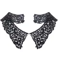 Close-up of elegant black water-soluble lace floral appliques for DIY sewing - Black
