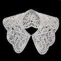 Close-up of white embroidered lace fake collar for DIY garment decoration and shawl styling - White