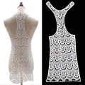 Close-up of white milk silk water-soluble lace embroidery patch with hollow pattern - Style 3 / White