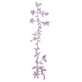 Detailed view of lavender water-soluble lace embroidery flower patch with hollow pattern - Purple