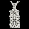 Detailed view of white milk silk water-soluble embroidered lace collar applique - Style 5 / White