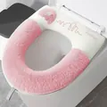 Coprisedile per WC in morbido peluche rosa con motivo a elefante e maniglia per l'inverno - Elefante Rosa (Tipo Adesivo)