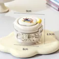 Cream white manual centrifugal storage and cleaning box for invisible orthodontic retainers - With Stickers / Cream White