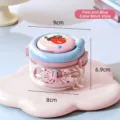 Portable pink and blue manual centrifugal retainer cleaning case for dental braces - With Stickers / Pale Blue