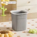 Modern small gray cream-style trash can with height dimension markings for home - Small 10L / Gray